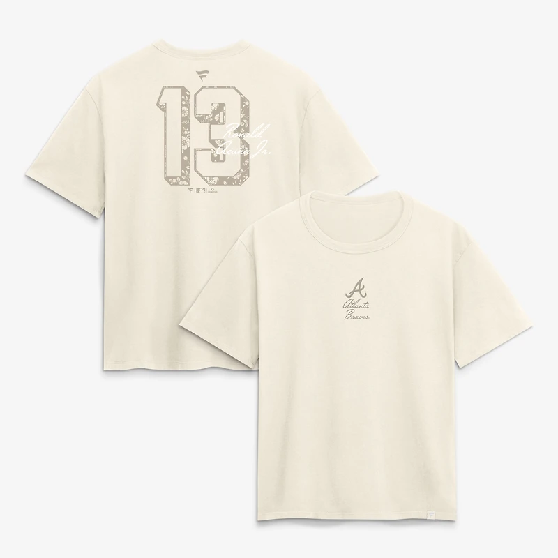 Women's Ronald Acuna Jr. Cream Atlanta Braves Name & Number T-Shirt