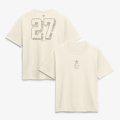 Women's Jose Altuve Cream Houston Astros Name & Number T-Shirt
