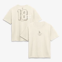 Women's Yoshinobu Yamamoto Cream Los Angeles Dodgers Name & Number T-Shirt