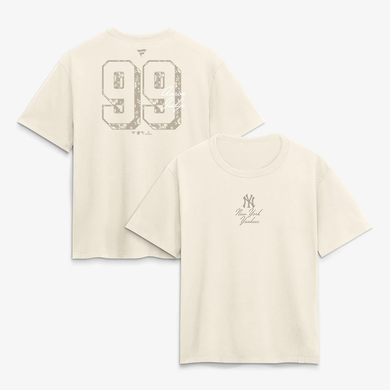 Women's Aaron Judge Cream New York Yankees Name & Number T-Shirt