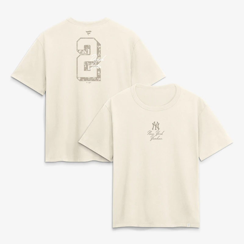 Women's Derek Jeter Cream New York Yankees Name & Number T-Shirt
