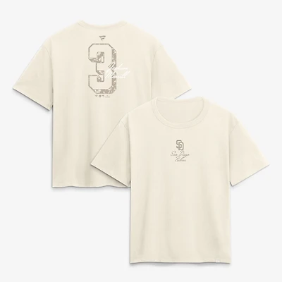 Women's Jackson Merrill Cream San Diego Padres Name & Number T-Shirt