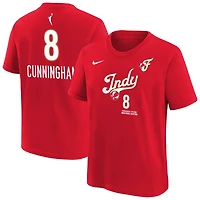 Youth Nike Sophie Cunningham Red Indiana Fever Rebel Edition Name & Number T-Shirt