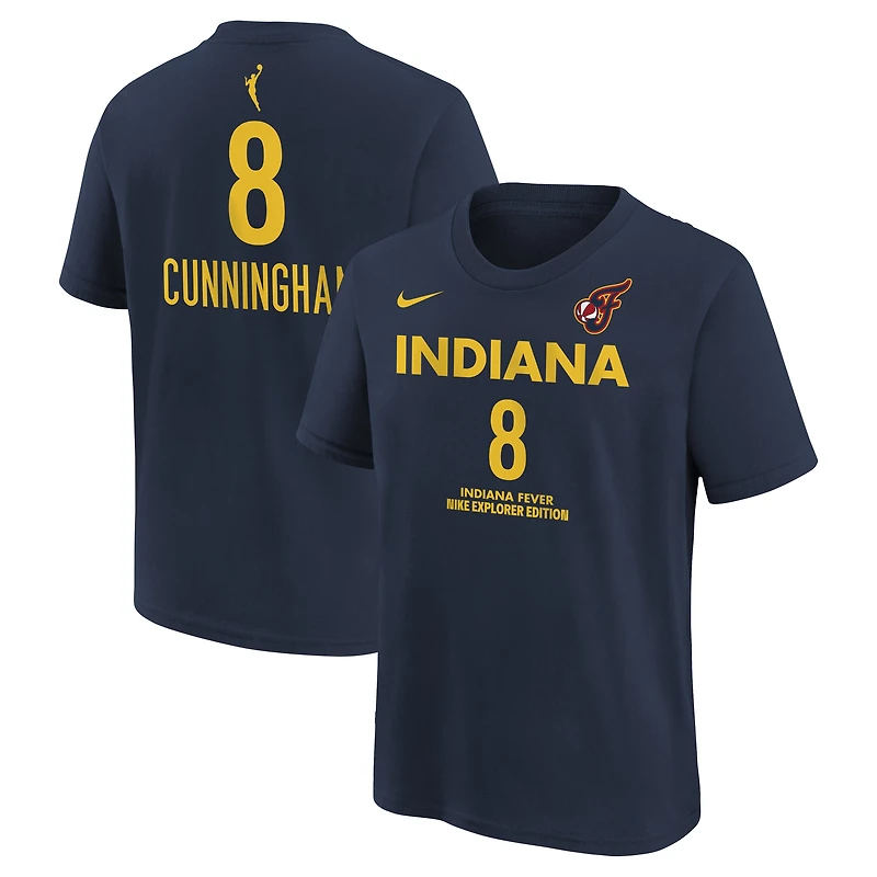 Youth Nike Sophie Cunningham Navy Indiana Fever Explorer Edition Name & Number T-Shirt