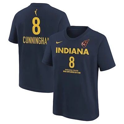 Youth Nike Sophie Cunningham Navy Indiana Fever Explorer Edition Name & Number T-Shirt