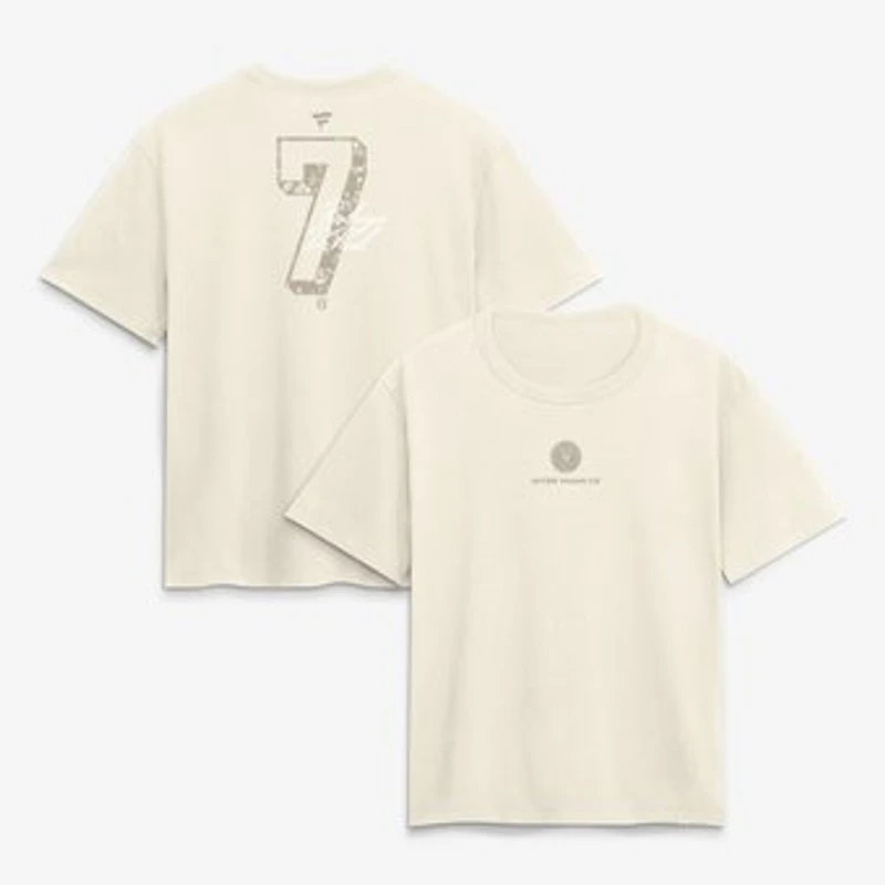 Women's Cream Rodrigo De Paul Inter Miami CF Legacy Name & Number T-Shirt