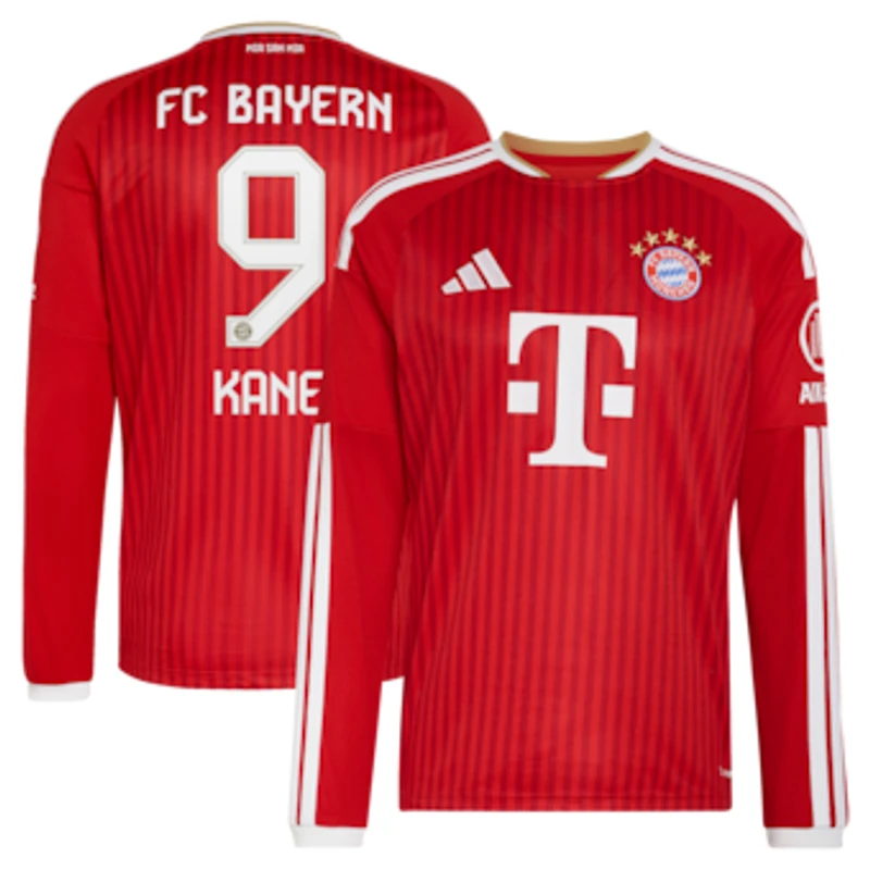 Men's adidas Harry Kane Red Bayern Munich 2026/27 Home Replica Long Sleeve Jersey