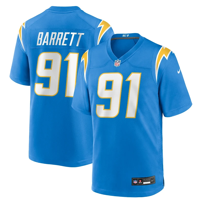 Men's Nike Nick Barrett Powder Blue Los Angeles Chargers Team Game Jersey