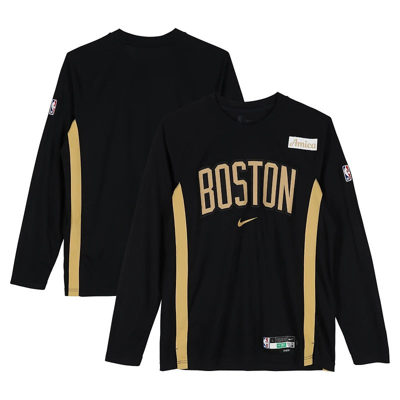 Boston Celtics Team-Issued Black City Long Sleeve Shirt from the 2025-26 NBA Season