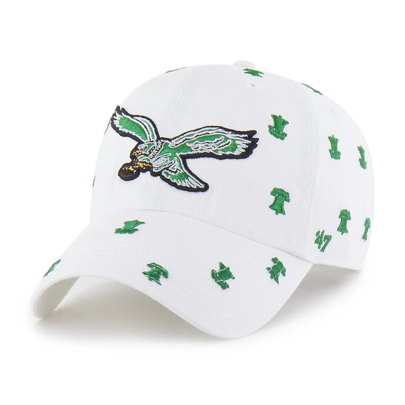 Unisex '47 White Philadelphia Eagles Confetti Clean Up Adjustable Hat