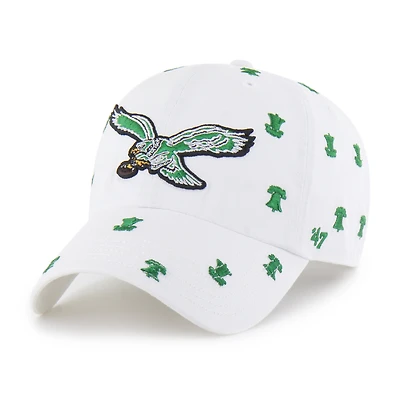 Unisex '47 White Philadelphia Eagles Confetti Clean Up Adjustable Hat