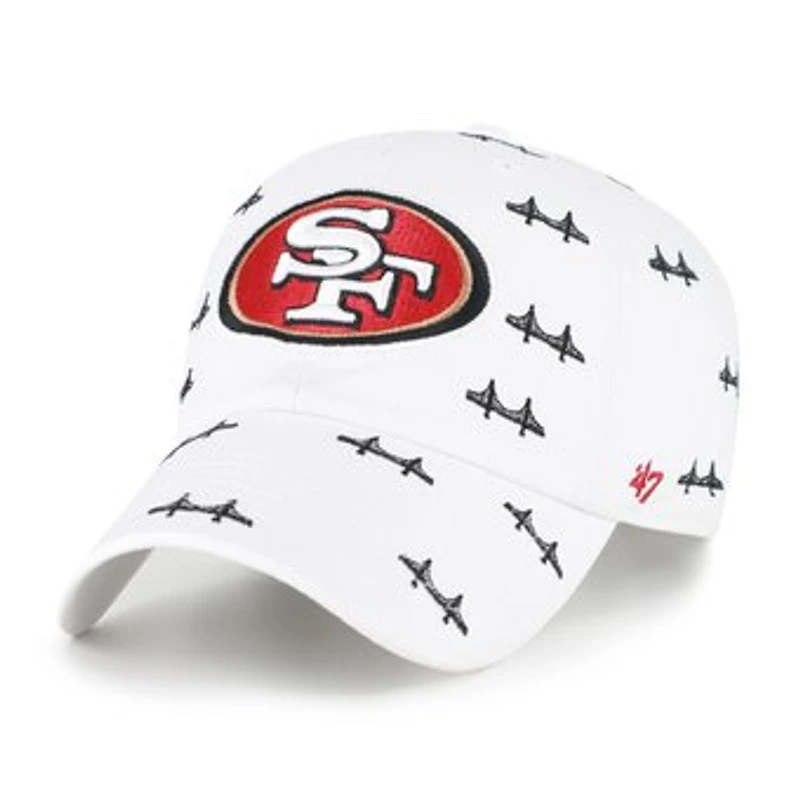 Unisex '47 White San Francisco 49ers Confetti Clean Up Adjustable Hat