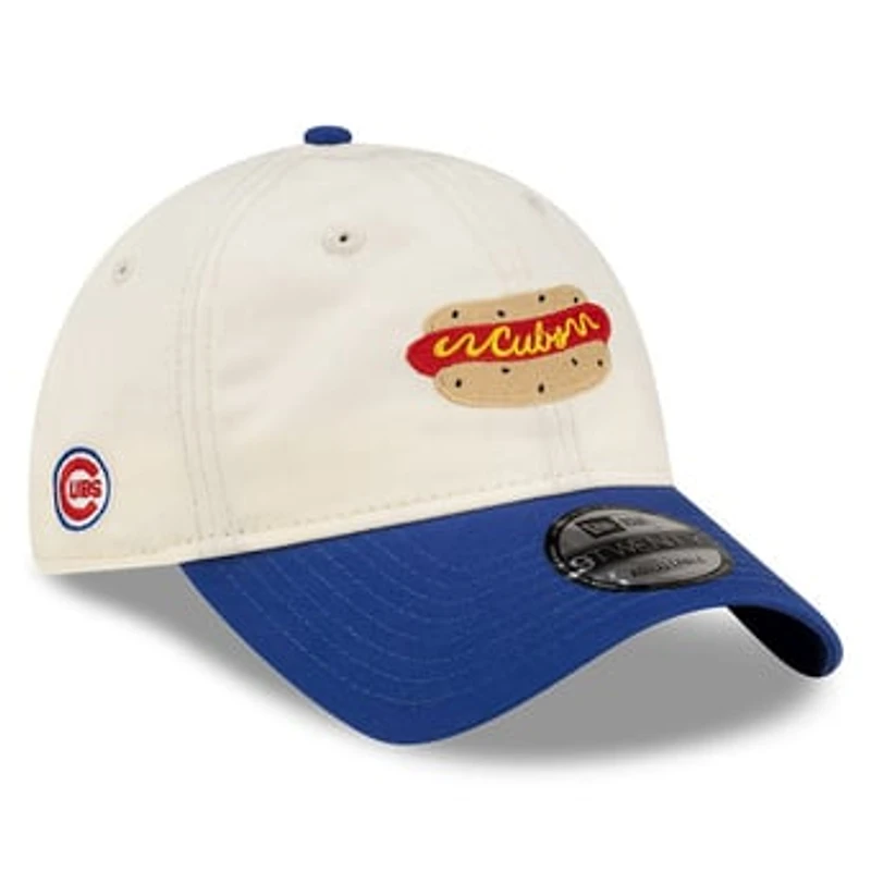 Men's New Era x Alice & Wonder Cream/Royal Chicago Cubs 9TWENTY Adjustable Hat