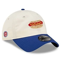 Men's New Era x Alice & Wonder Cream/Royal Chicago Cubs 9TWENTY Adjustable Hat