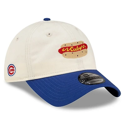 Men's New Era x Alice & Wonder Cream/Royal Chicago Cubs 9TWENTY Adjustable Hat