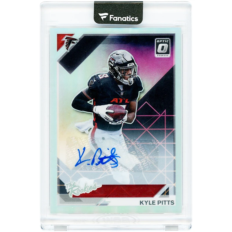 Kyle Pitts Atlanta Falcons Autographed 2021 Panini Donruss Optic The Rookies Holo Prizm #TR-10 #14/99 Rookie Card