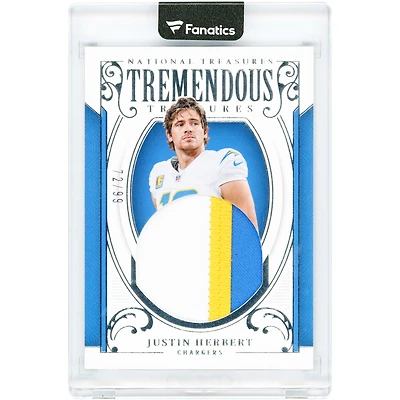 Justin Herbert Los Angeles Chargers 2025 Panini National Treasures Jumbo Tri-Color Relic #TT-JHT #72/99 Card