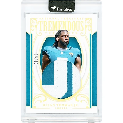 Brian Thomas Jr. Jacksonville Jaguars 2025 Panini National Treasures Jumbo Dual-Color Relic Gold #TT-BTJ #5/10 Card