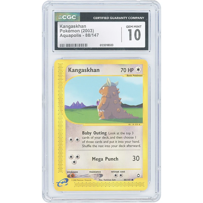 Kangaskhan 2003 Pokemon Aquapolis Common #88 CGC Authenticated 10 Card