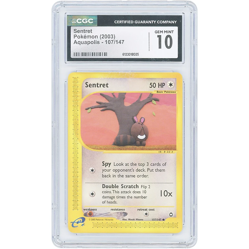 Sentret 2003 Pokemon Aquapolis Common #107 CGC Authenticated 10 Card