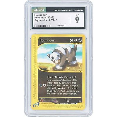 Houndour 2003 Pokemon Aquapolis Common #87 CGC Authenticated 9 Card