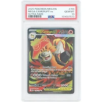 Mega Camerupt EX 2025 Pokemon Mega Evolution Ultra Rare #156 PSA Authenticated 10 Card
