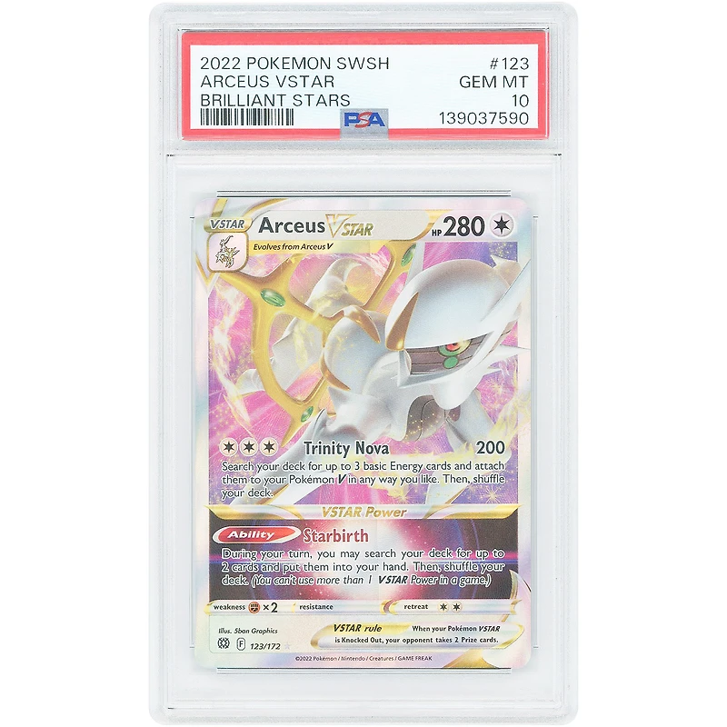 Arceus VSTAR 2022 Pokemon Brilliant Stars Ultra Rare #123 PSA Authenticated 10 Card