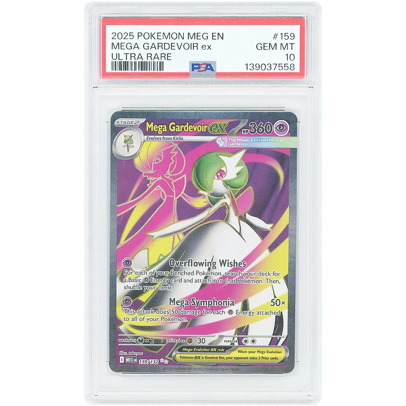 Mega Gardevoir EX 2025 Pokemon Mega Evolution Ultra Rare #159 PSA Authenticated 10 Card