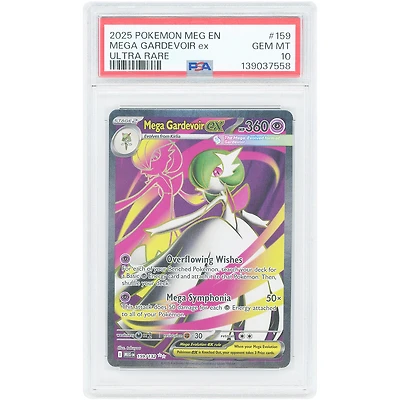 Mega Gardevoir EX 2025 Pokemon Mega Evolution Ultra Rare #159 PSA Authenticated 10 Card
