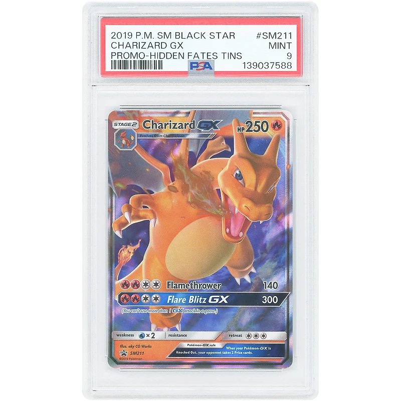 Charizard GX 2019 Pokemon Sun & Moon Black Star Promo #SM211 PSA Authenticated 9 Card