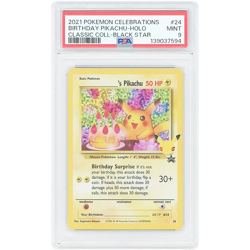 ______'s Pikachu 2021 Pokemon Celebrations: Classic Collection Black Star Promo #24 PSA Authenticated 9 Card