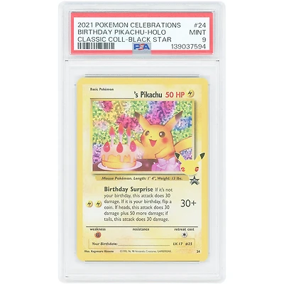 ______'s Pikachu 2021 Pokemon Celebrations: Classic Collection Black Star Promo #24 PSA Authenticated 9 Card