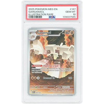 Garganacl 2025 Pokemon Mega Evolution Illustration Rare #147 PSA Authenticated 10 Card