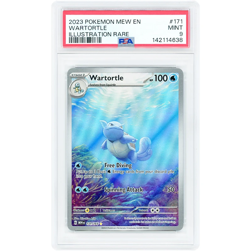 Wartortle 2023 Pokemon 151 Illustration Rare #171 PSA Authenticated 9 Card