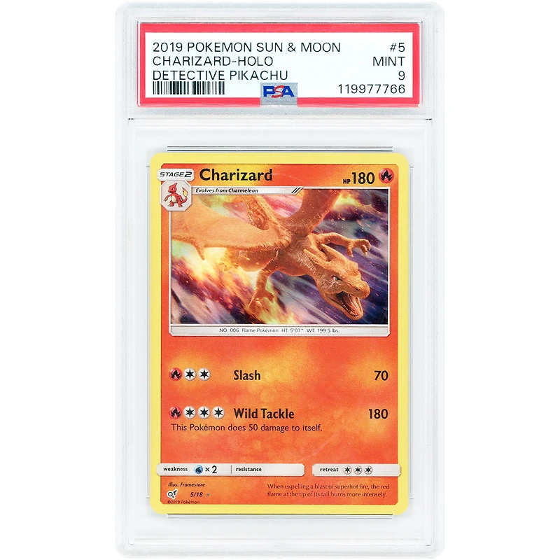 Charizard 2019 Pokemon Detective Pikachu Holo Rare #5 PSA Authenticated 9 Card