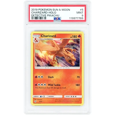 Charizard 2019 Pokemon Detective Pikachu Holo Rare #5 PSA Authenticated 9 Card