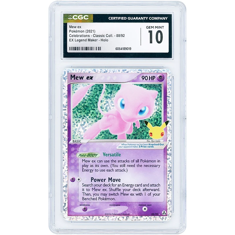 Mew EX 2021 Pokemon Celebrations EX Legend Maker Holo #88 CGC Authenticated 10 Card
