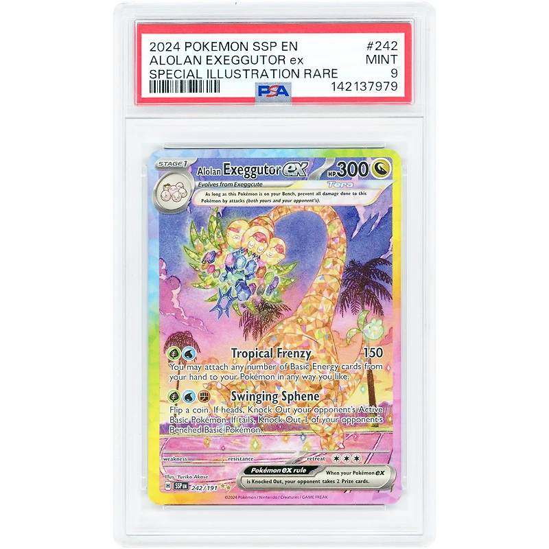 Alolan Exeggutor 2024 Pokemon Surging Sparks Special Illustration Rare #242 PSA Authenticated 9 Card