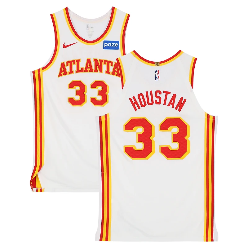 Caleb Houstan Atlanta Hawks Game-Used #33 White Nike Jersey vs. Portland Trail Blazers on March 1, 2026 - Size 50+4