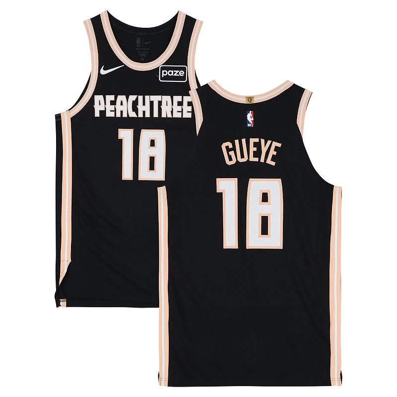 Mouhamed Gueye Atlanta Hawks Game-Used #18 Black Nike City Edition Jersey vs. Washington Wizards on February 26, 2026 - Size 48+4