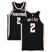 Keaton Wallace Atlanta Hawks Game-Used #2 Black Nike City Edition Jersey vs. Washington Wizards on February 26, 2026 - Size 48+4
