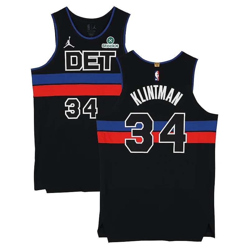 Bobi Klintman Detroit Pistons Player-Issued #34 Black Jersey from the 2025-26 NBA Season - Size 50+4