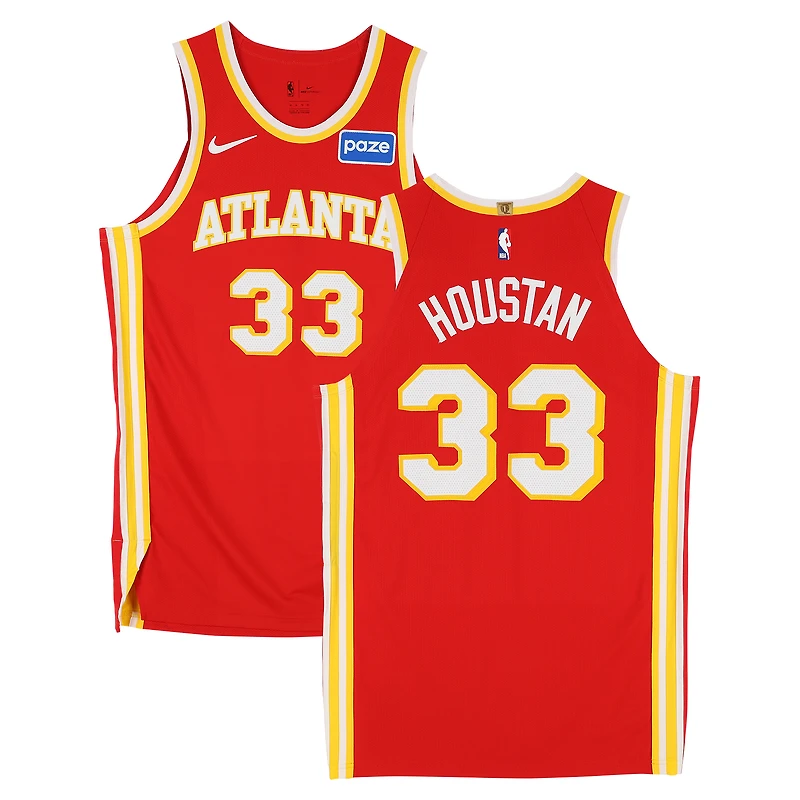 Caleb Houstan Atlanta Hawks Player-Issued #33 Red Jersey from the 2025-26 NBA Season - Size 50+4