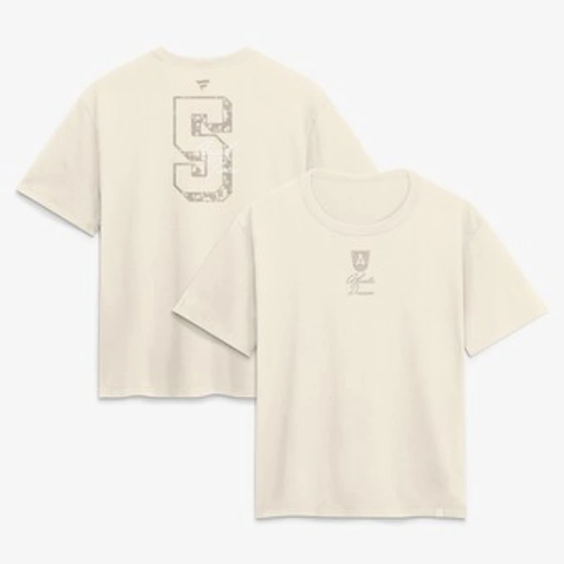 Women's Angel Reese Cream Atlanta Dream Fashion Name & Number T-Shirt