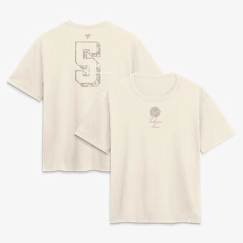 Women's Sophie Cunningham Cream Indiana Fever Fashion Name & Number T-Shirt