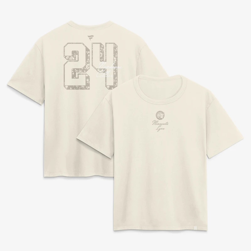 Women's Napheesa Collier Cream Minnesota Lynx Fashion Name & Number T-Shirt
