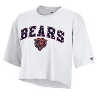 Women's Champion White Chicago Bears Star Spangled Cropped T-Shirt