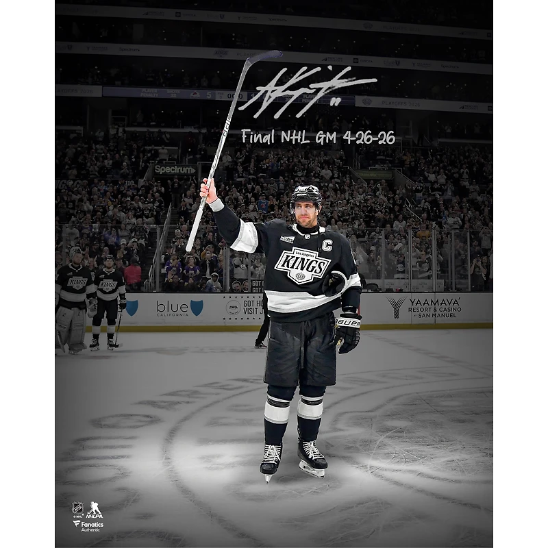 Anze Kopitar Los Angeles Kings Autographed 16" x 20" Final NHL Game Salute Spotlight Photograph with "Final NHL GM 4-26-26" Inscription