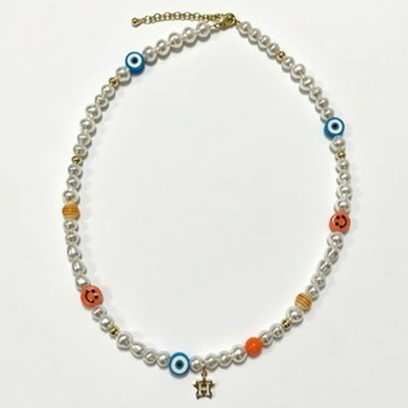 LUV AJ Houston Astros Pearl Bead Logo Necklace