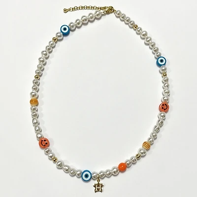 LUV AJ Houston Astros Pearl Bead Logo Necklace